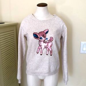 American Eagle Sequin Reindeer Sweatshirt